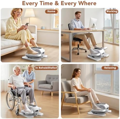 Under Desk Elliptical Exercise Machine, Elliptical Leg Exerciser as Seen on TV, 12 Speeds Leg Exerciser While Sitting for Seniors, Electric Seated Foot Pedal Exerciser for Home Gift for Women