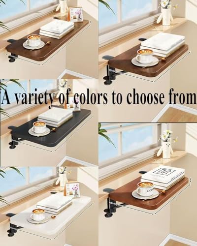 Clamp On Desk Extender, 90 Degree Foldable Desktop Extension Board, Ergonomic Keyboard Tray Extender for Office Desk, Dining Table, Window Sill & Bookshelf Space Saving Color1 25x50cm (9.8inx19.7in)