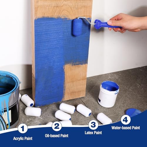 WORKPRO Mini Foam Paint Roller 2.5 Inch, 12-Pack Small Paint Rollers