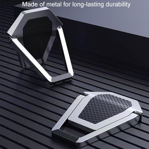 Portable Laptop Stand for Desk, Mini Foldable Laptop Riser,Anti-Slip Alloy Keyboard Stands Riser, Computer Stand Compatible with MacBook Air/Pro/Dell/HP/Lenovo/11''-17''Laptops and Keyboards (Silver)