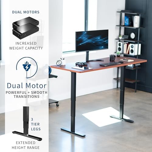 VIVO Dark Walnut 71 x 30 in Standing Desk, DESK-KIT-2B7D