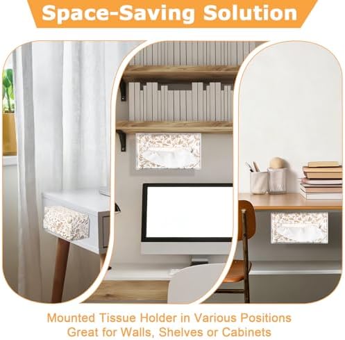 Acrylic Tissue Box Holder Wall Mounted, Clear Rectangular Organizer