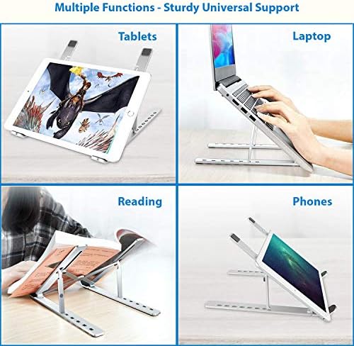 PRO Stand Compatible with LG 14Z90P-K.AAS7U1 Durable Adjustable Desktop Holder, Portable, up to 21" Screens and 50 pounds! [Silver]