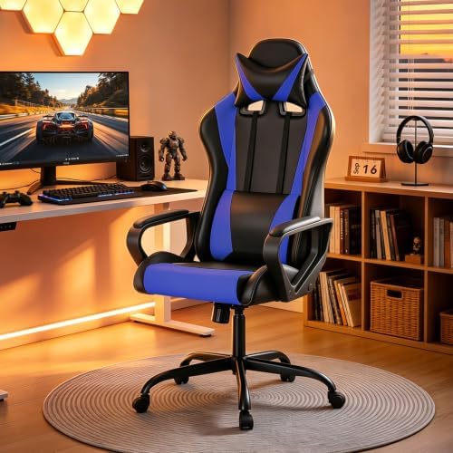 BestOffice Ergonomic Gaming Chair for Adults, Video Game Chair, Blue