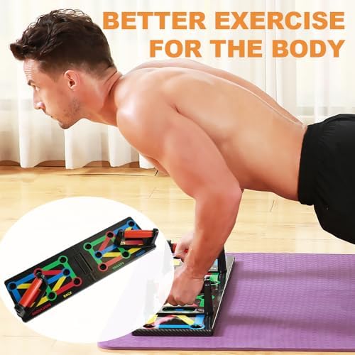 Ram® Foldable 24 IN 1 Multi Function Fat Burn Strength Training Push Up Board Upper Body Chest Back Triceps Home Gym Workout