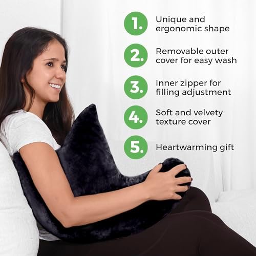 Rotator Cuff Pillow Side-Sleeper Shoulder Arm Support, Washable Cover Black