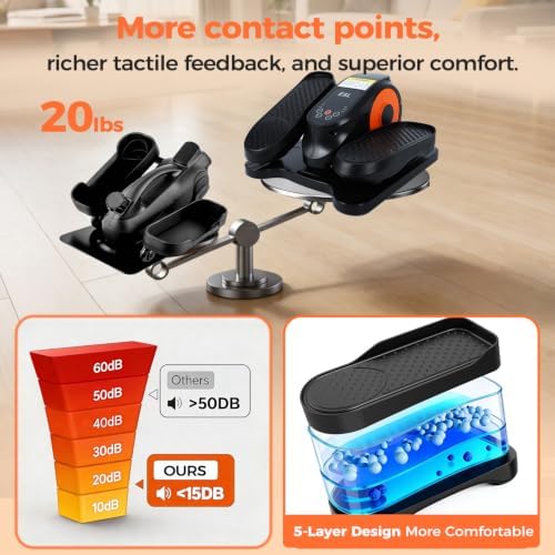 ESL Under Desk Elliptical Machine for Home Office, Seated Pedal Exerciser