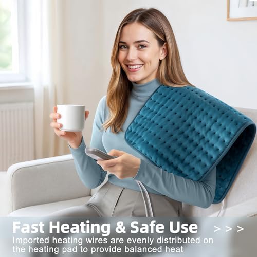 VALGELUIK Heating Pad for Back Pain Relief, 12"x24" Electric Heat Pad Gifts