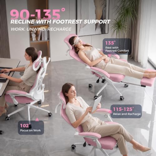 CYKOV Ergonomic Office Chair, Reclining, Footrest, Adjustable Lumbar, 350LB