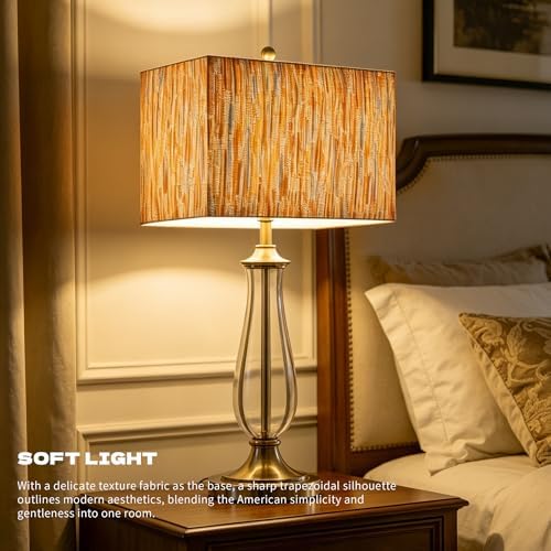GO&SO Medium Rectangle Lamp Shades Set of 2,14"L×8"W×9"H Texture Multi-Red
