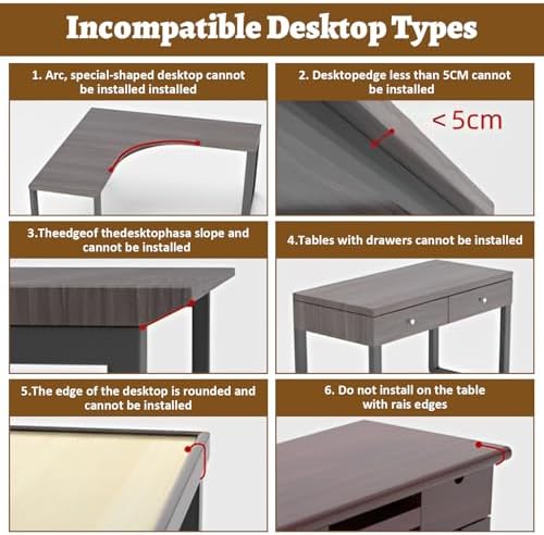 DAJAVE Ergonomics Desk Extender Tray, 9.4x9.1Inch Clamp On Desk Shelf, Foldable Table Extender for Desk, Table Desk Arm Rest, Keyboard Drawer Tray for Office and Home, Workstation Organizer