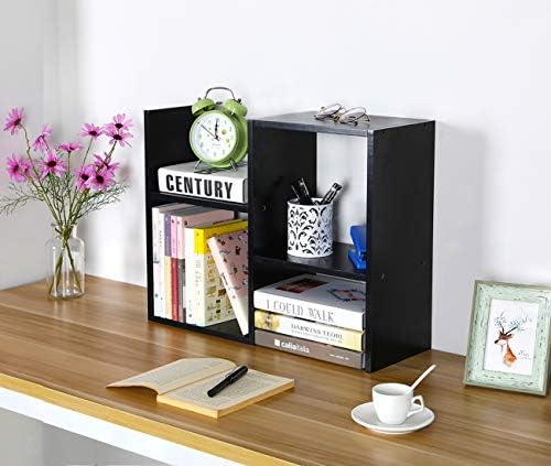 PAG-Mass Desktop Bookshelf Freestanding Wooden Countertop Bookcase Accessories Organizer Display Rack Dorm Desk Storage Shelf