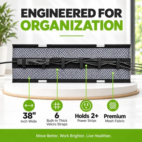 Perfect POSTURE Mesh Cable Management Tray Under Desk Cord Organizer - 38"