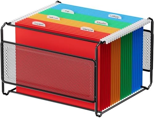 MaxGear Hanging File Organizer Box, Letter Size File Folder Organizer Desk