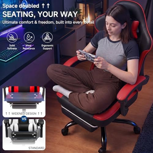 Ergonomic Gaming Chair with Footrest Reclining Video Game Chair