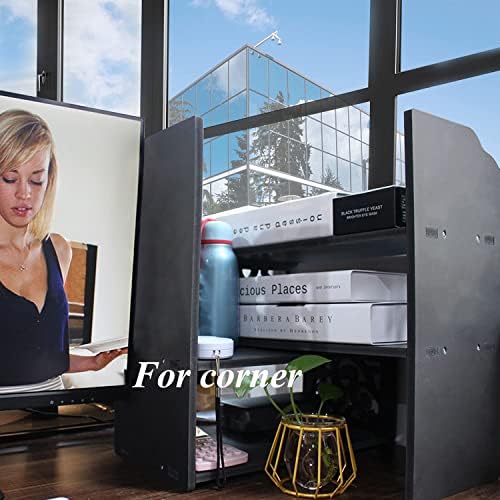 YGYQZ Adjustable Desktop Shelf Organizer, 3-Tier Desk Shelf, Black