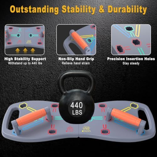 HOTWAVE Push Up Board, Portable Pushup Board for Men, Foldable Push Up Bar