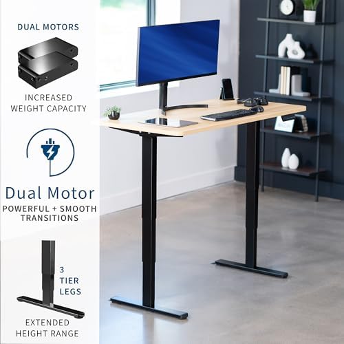 VIVO Light Wood 55 x 28 in Standing Desk, DESK-KIT-2B55C