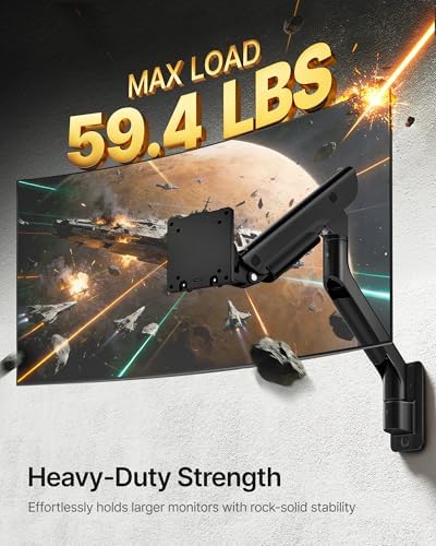 monTEK Monitor Wall Mount for 17-57" Ultrawide, 59.4 lbs, Black