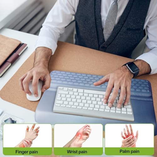 Wrist Rest with Keyboard Stand, Ergonomic Keyboard Riser Holder with Memory Foam Wrist Support Pad, Desk Cushion Easy Typing for Home Office Laptop Computer Gaming, Dark Blue Gradient
