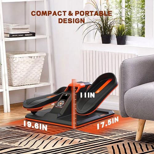 UPREIGN Under Desk Elliptical, Portable Seated Elliptical Exercise Machine, with Touch Screen Control Panel and Remote Control for Home or Office Use. Wireless Connectivity Enabled.