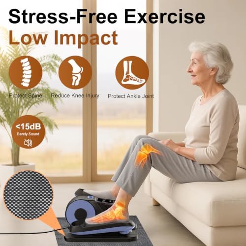 Under Desk Elliptical for Office Pedal Exerciser Electric 12-Speeds