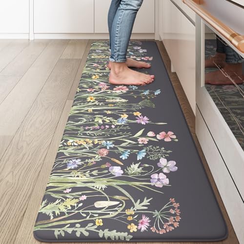 KIMODE Anti Fatigue Kitchen Mat for Floor, Farmhouse Kitchen Runner Rug