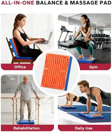 HAPBEAR Exercise Balance Pad - 15"x12" Non-Slip Textured Bottom Stability Training Mat - 2.25" Thick Soft Cushioned Foam for Physical Therapy, Core Training & Home Workouts