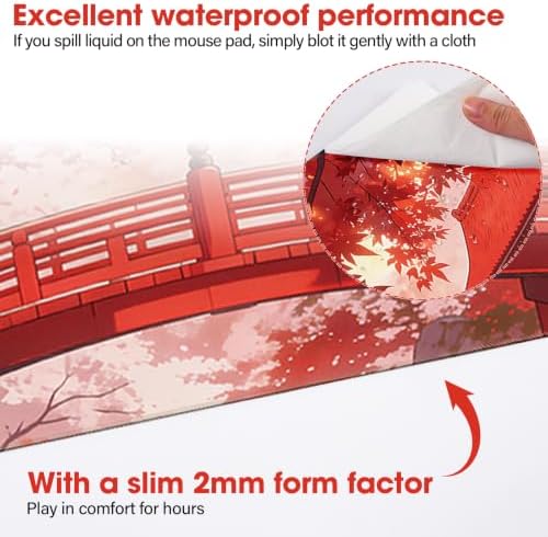 Large Mouse Pad 31.5x15.7 Inch - Starter Desk Mat, Maple Leaf