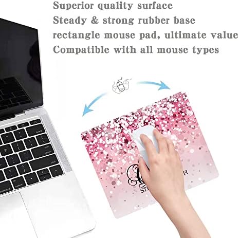 Pink Mouse Pads for Desk,Cute Bible I Can Do All Things Unique Design Computer Mousepad with Non-Slip Rubber Base for Women,Desk Pad Mousepads Computer Mouse Pads Laptop Wireless Mouse