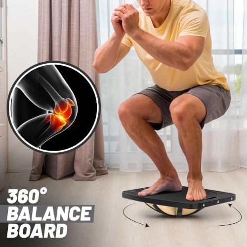 Advanced Wood Balance Board, Table Balance Board, Office Swing Board, for Physical Therapy, Fast Fitness Training and Outdoor Sports Balance Training Device