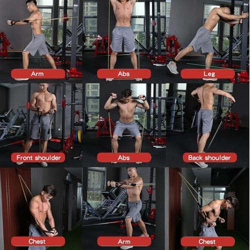 WHATAFIT Resistance Bands with Handles, 150 lb Exercise Bands Set