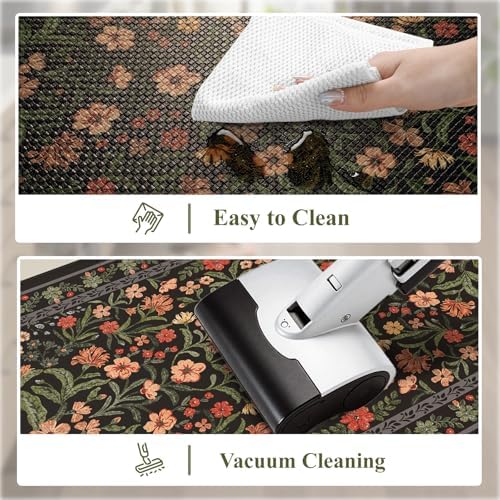 Collive Kitchen Mats for Floor, Black Cushioned Anti Fatigue Rug Sets