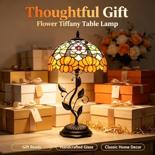 Tiffany Lamp Orange Blossom Stained Glass Table Lamp