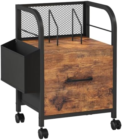 HOOBRO Small File Cabinet Under Desk, Rolling Filing Cart with Drawer