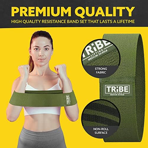 Fabric Resistance Bands for Working Out, 3-Pack for Legs and Glutes