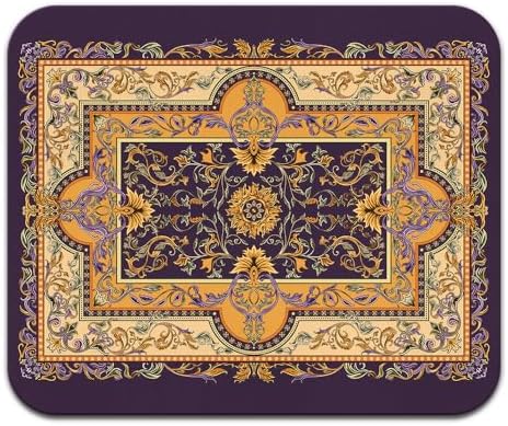 Non-Slip Rectangle Mousepad, WIRESTER Vintage Oriental Purple Persian Floral Rug Mouse Pad for Home, Office and Gaming Desk
