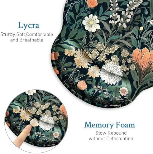 Blusabaca Wildflower Mouse Pad Wrist Rest Ergonomic Mousepad Wrist Support