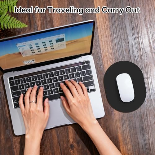 Oval Mouse Pad 6x8in Non-Slip for Laptop,Black