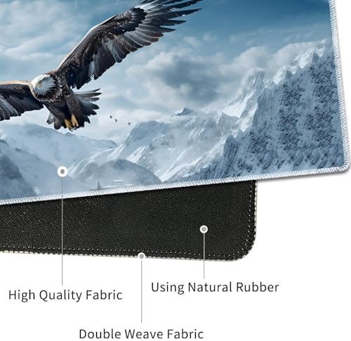 4 in 1 Mouse Pad Combo, Large Gaming Mouse Pad + Keyboard Wrist Support + Mouse Wrist Rest + Coaster, Table Pad 31.5 "x 11.8" with Memory Foam Ergonomic Wrist Pad Set, Eagles in The Sky