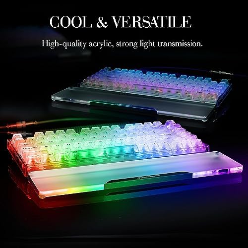 Acrylic Keyboard Wrist Rest Pro- TENKEYLESS 80% Keyboard- Mechanical Keyboards Ergonomic Palm Rest for Computer Keyboard,Anti-Slip Base,Wrist Pad for Laptop,Office & Home-Easy Typing,Black