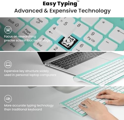 cimetech Wireless Keyboard and Mouse Combo - Blue White