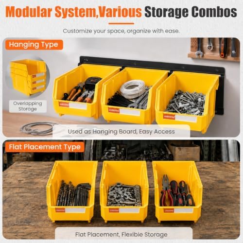 14pc Wall-Mounted Storage Organizer Mixed V1 V2 Combo Yellow