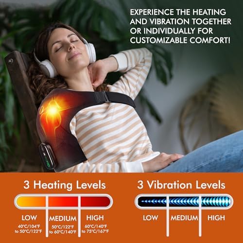 Shoulder Heating Pad Massage - 3 in 1 Cordless Electric Vibration