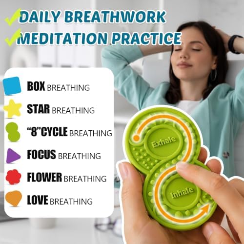 6 Pack Textured Silicone Sensory Stickers,Calming Quiet Fidget Toy with Guided Breathing Shapes,Anxiety Relief Adhesive Desk Strips for Autism & ADHD,Soft-Touch Stress Relief for Classroom,Home,Office