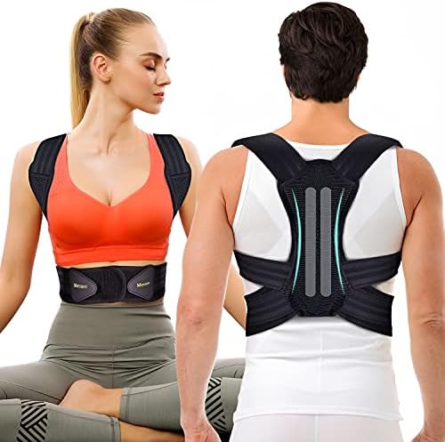 Professional Posture Corrector for Men & Women, Maximum Support Back Brace, Adjustable & Rigid for Upper Back Pain, Shoulder Relief, Spine Alignment, Stops Slouching, Extra Large(39-50 in)