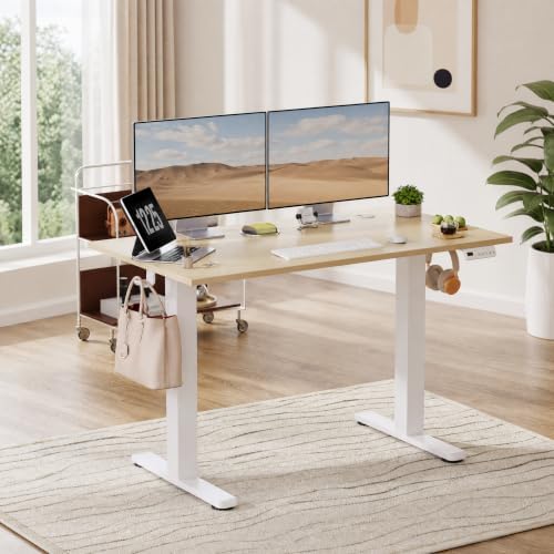 Claiks Electric Standing Desk, 40x24 Inch, Nature