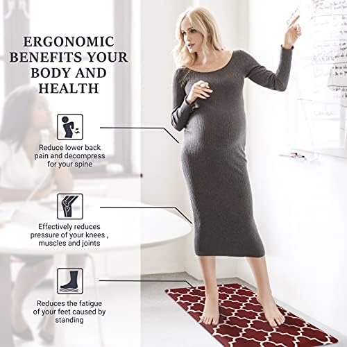 WISELIFE Kitchen Mats and Rugs Cushioned Anti-Fatigue, 17.3"x 28", Red