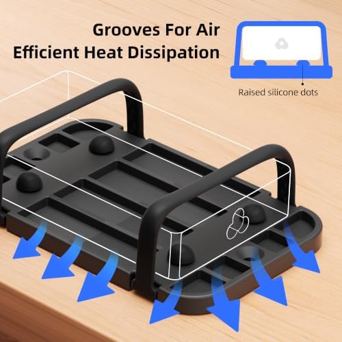 2 Pack Upgraded Laptop Charger Holder,Adjustable Silicone Strap Power Brick Organizer With Heat Dissipation,Under Desk Cable Management Mount For Most Power Adapters,Chargers,Screws & Adhesive