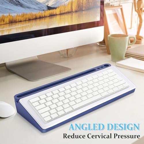 DOLLAR BOSS Glass Desk Whiteboard Small Dry Erase Board, Blue
